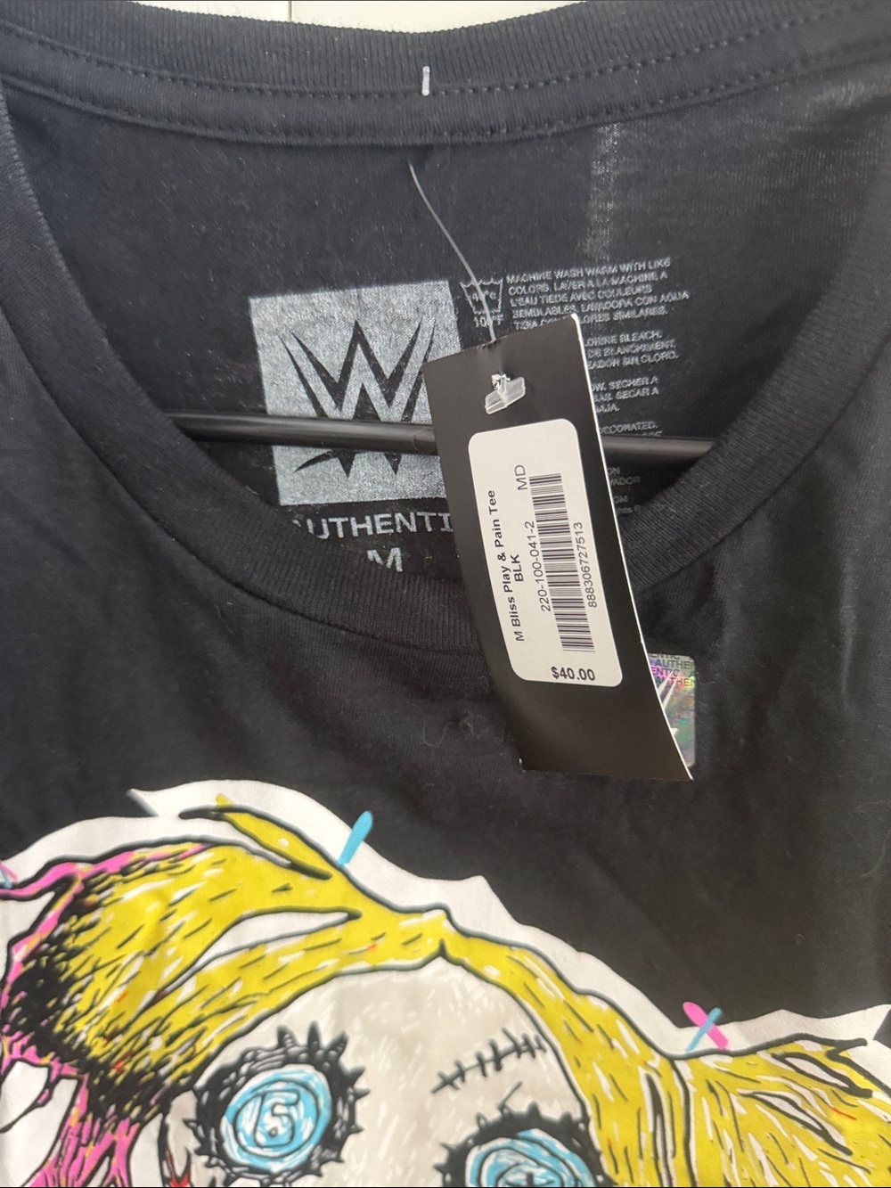 WWE Alexa Bliss Black Tee with Colorful Doll Graphic Size M - Picture 2 of 3